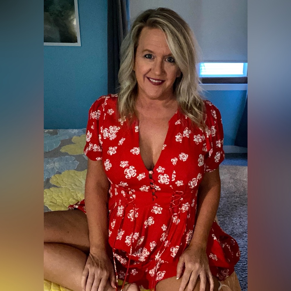 Free People Red Floral Dress Size Medium